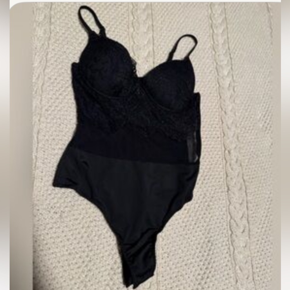 Source Unknown Black Lace Bodysuit